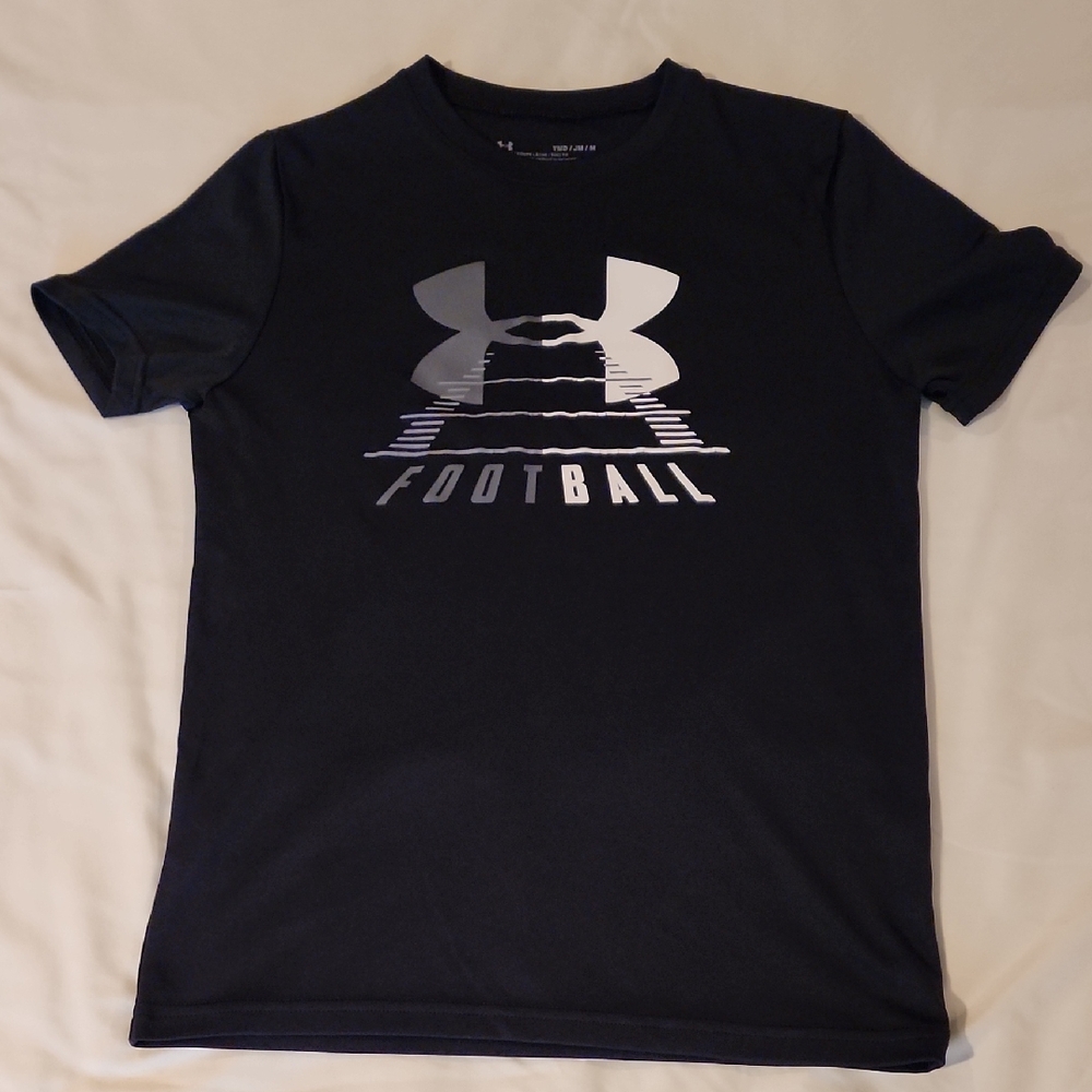 Under Armour Kids Black Football T-Shirt. Size YMD